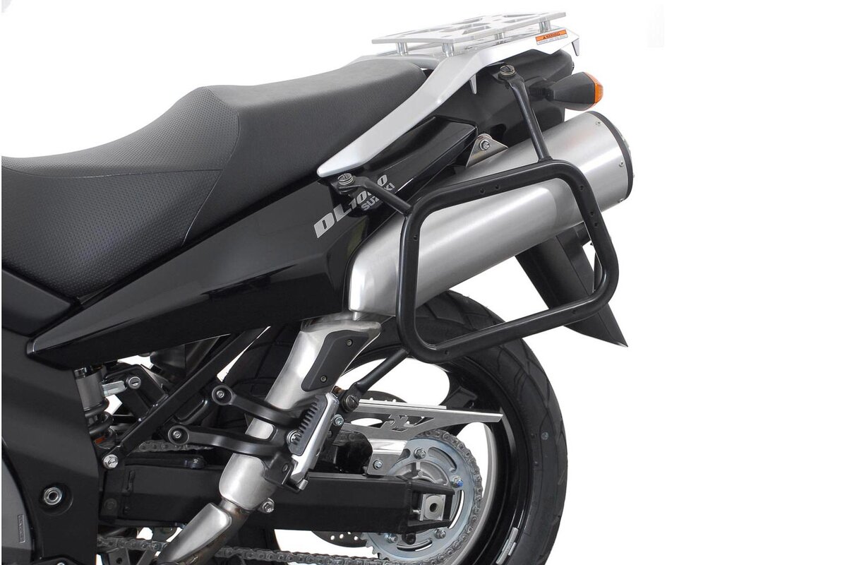 Removable carrier for Suzuki DL1000 V-Strom, developed by SW-MOTECH.