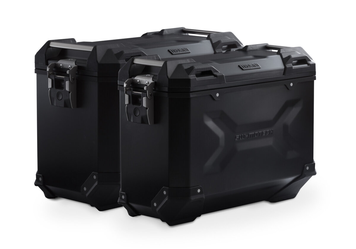 TRAX ADV side case, 37/45l. black - Moto Guzzi V85 TT - SW-MOTECH