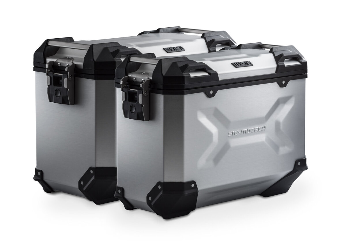 Sistema di valigie TRAX ADV 45/37 l, argento, Ducati DesertX - SW-MOTECH