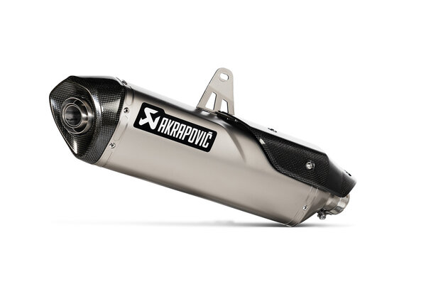 Système d\'échappement Akrapovic Slip On. B-Stock Argent. Modèles Triumph Tiger 900 (19-23).