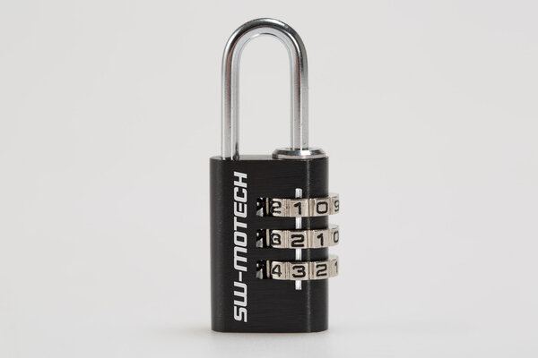 Lock for motorcycle luggage Black. Combination lock.