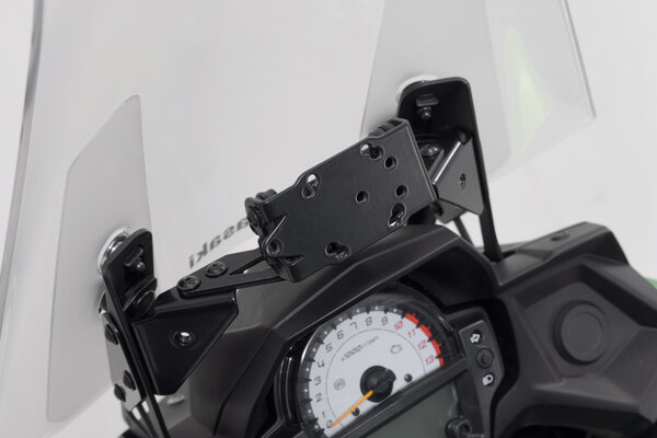 Supporto GPS da cruscotto Nero. Kawasaki Versys 650 (14-21).