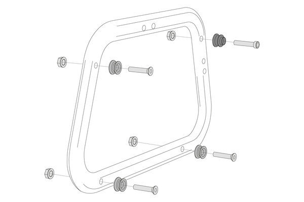 Adapterkit für EVO Kofferträger Für AERO ABS Seitenkoffer. Montage von 2 Koffern.