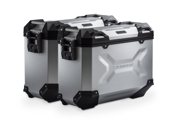 Sistema valigie in alluminio TRAX ADV Argento. 37/37 l. Suzuki DL1000/ Kawasaki KLV1000.