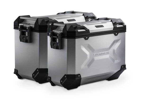 TRAX ADV aluminum case system US model Silver. 45/37L. Ducati DesertX (22-)/ Rally (23-).