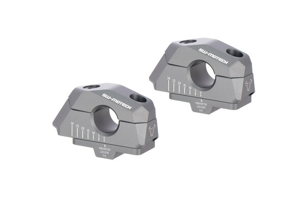 Rehausseur de guidon déport réglable Ø 22. B-stock H=25mm. Pose 5/10/15/20/25/30 mm. Anthracite.