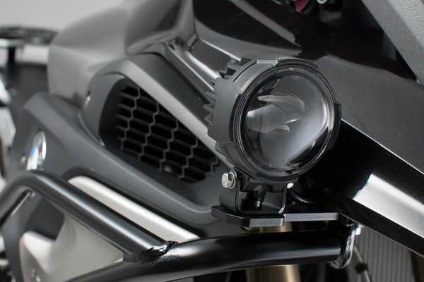 Light mounts f. orig. BMW fog lights Black. BMW R 1200 GS (12-18), R 1250 GS (21-).