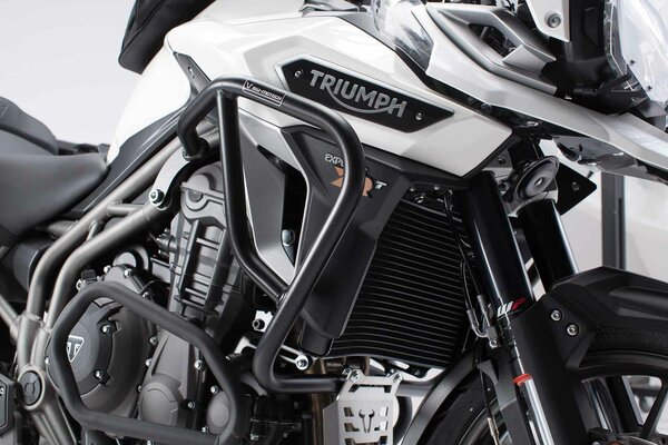 Barra di protezione motore Nero. Triumph Tiger 1200 / Explorer (15-).