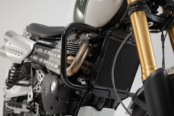 Barra di protezione motore Nero. Triumph Scrambler 1200 XC / XE (18-20).