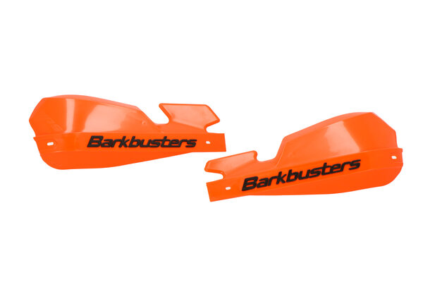 Protège-mains Barkbusters VPS en plastique Orange. Avec déflecteur d\'air noir réglable.