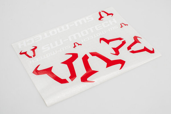 Sticker set SW-MOTECH 310x260 mm. Bull: red, SW-Motech: white.