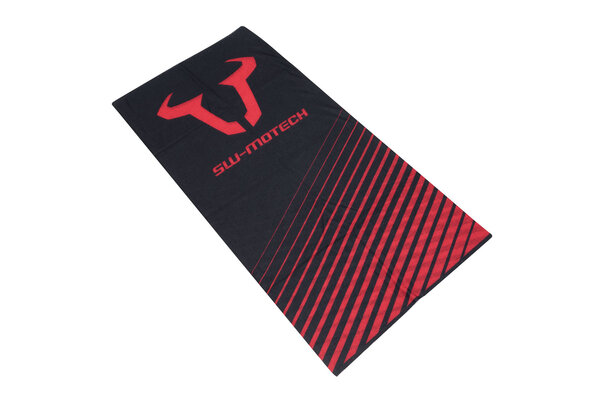 Halstuch 50 x 25 cm. Schwarz/Rot. 100% Polyester. Nahtlos.