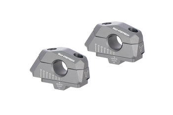 Rehausseur de guidon déport réglable Ø 22. B-stock H=25mm. Pose 5/10/15/20/25/30 mm. Anthracite.