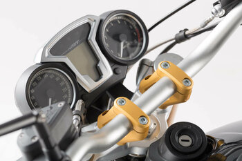 Lenkerverlegung H=20 mm. Verlegung um 30 mm. Golden. BMW R nineT.