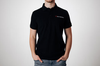 Polo team Core Line. Noir. Hommes. Taille S.