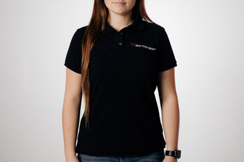 Polo team Core Line. Noir. Dames. Taille M.
