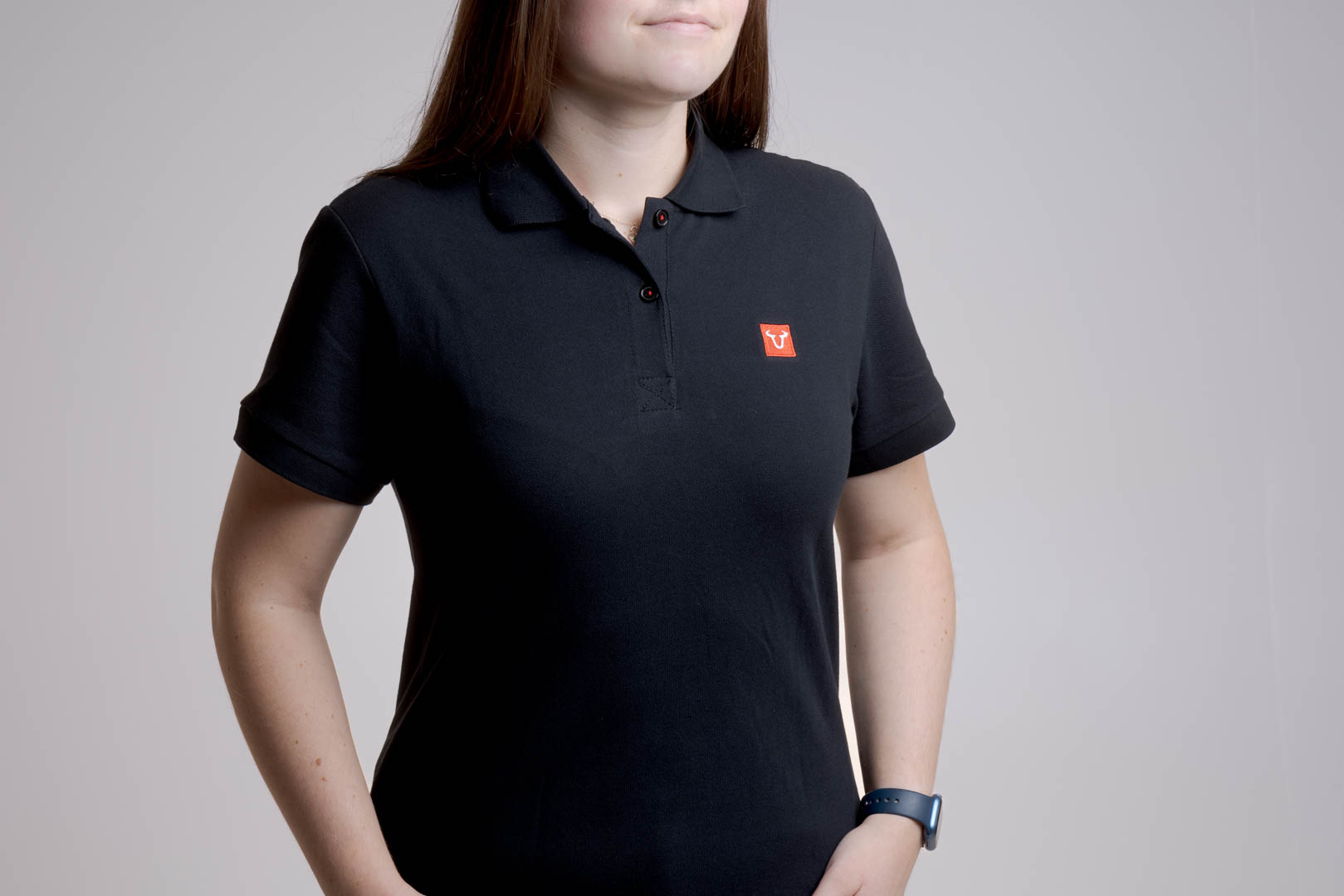 Polo shirt Core Line. Black. Women. Size XL.