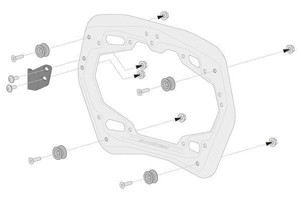 Adventure-Set Gepäck Silbern. Honda CRF1100L (19-21).