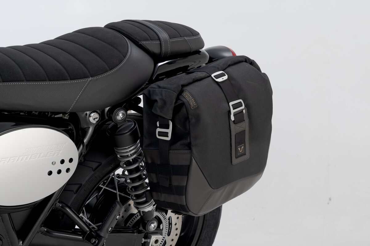 Legend Gear sacoche latérale moto vintage TRIUMPH 865 BONNEVILLE 900  THRUXTON bagagerie moto sw motech chez equip'moto