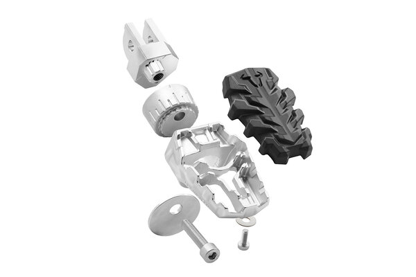 EVO footrest kit Silver/black. Honda CRF1100L Africa Twin / Adv Sp.