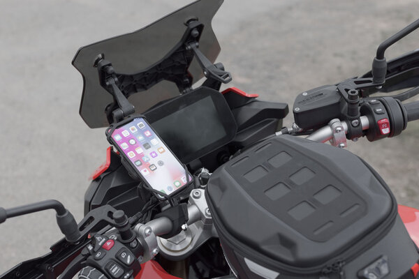 Kit support universel avec T-Lock Smartphone grand Incl. bras 2". Pour guidon/fixation rétroviseur