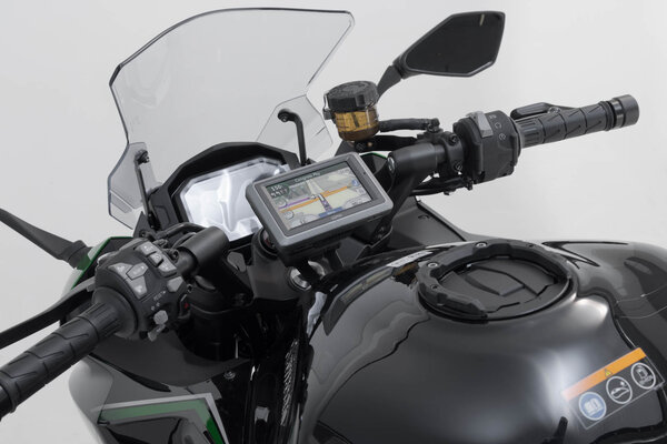 Support GPS pour guidon Noir. Kawasaki Z1000SX, Ninja 1000SX.