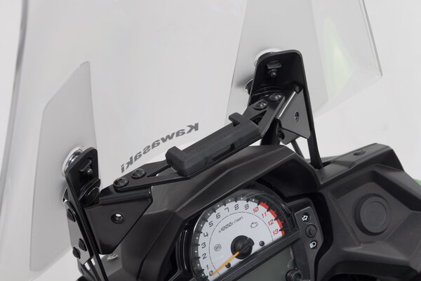 Supporto GPS da cruscotto Nero. Kawasaki Versys 650 (14-21).