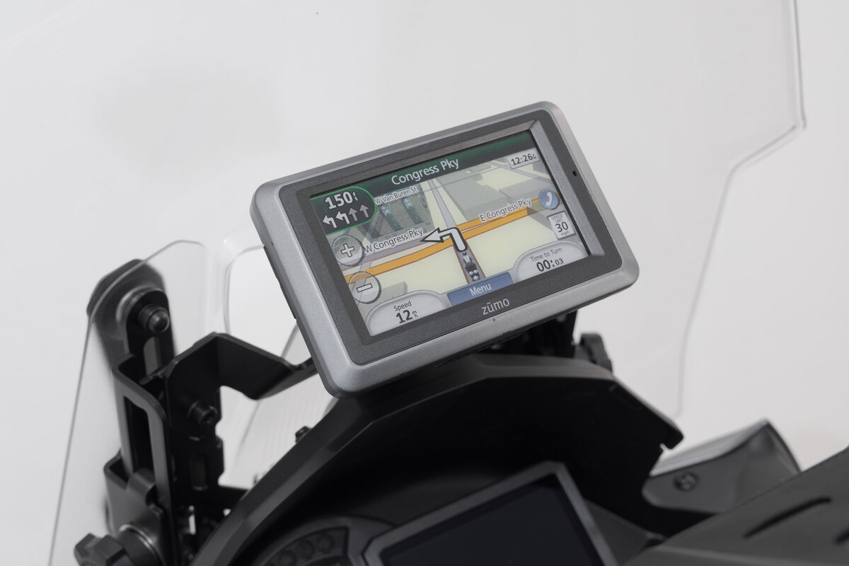 Support GPS pour cockpit. Noir. Kawasaki Versys 1000 (18-).