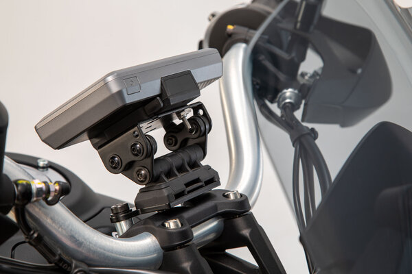 GPS mount for handlebar Black. Moto Guzzi V85 TT (19-).