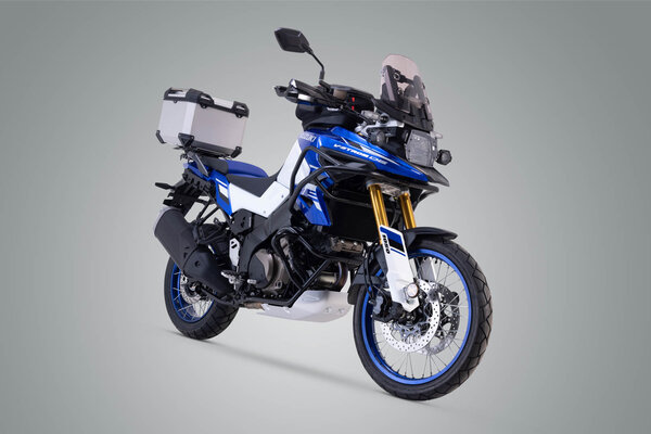 Sistema de topcase TRAX ADV Plateado. Suzuki V-Strom 650/1000/1050.