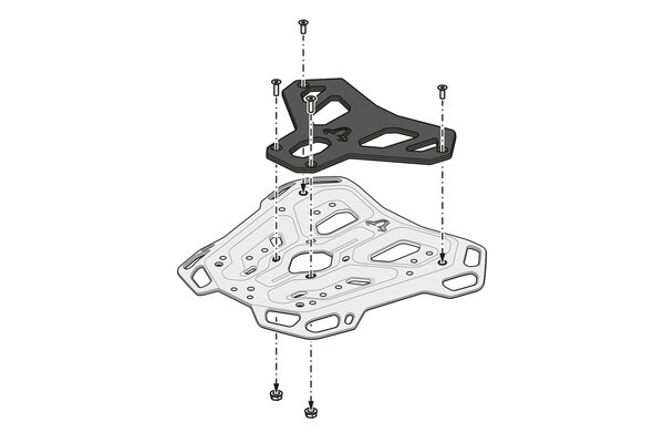 Système Topcase URBAN ABS Noir. F 750/800/850 GS. Pour rack acier inoxyda.