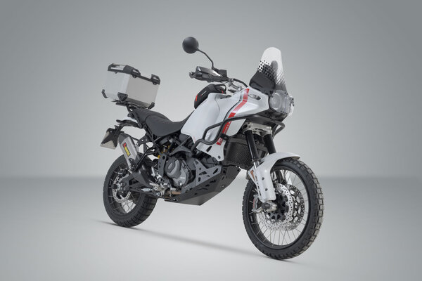 Sistema bauletto TRAX ADV Argento. Ducati DesertX (22-) / Rally (23-).