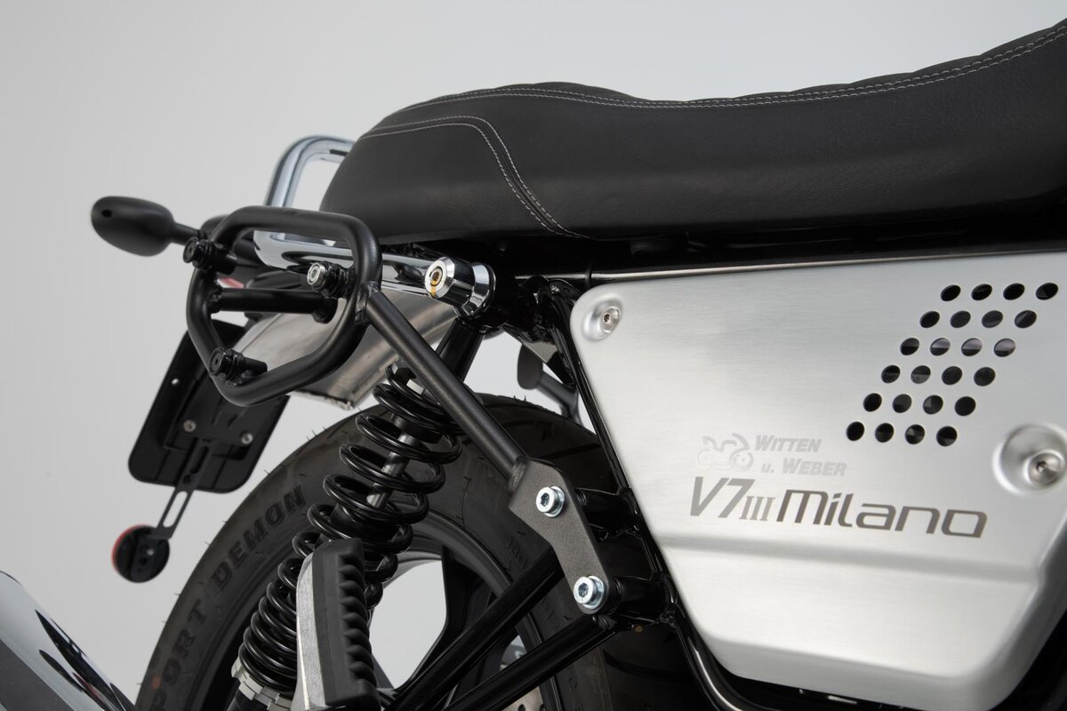 Legend Gear sacoche latérale moto vintage MOTO GUZZI V7 III bagagerie moto  sw motech chez equip'moto
