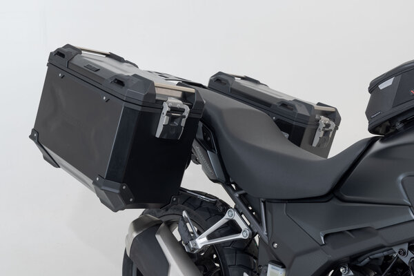 TRAX ADV aluminium case system Black. 45/45 l. Honda CB500X,CB500F,CBR500R,NX500.