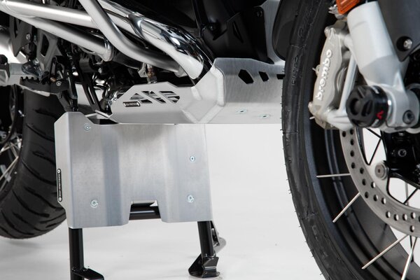 Extensión protector motor para caballete central Plateado. BMW R1200GS (12-18), R1250GS (18-).