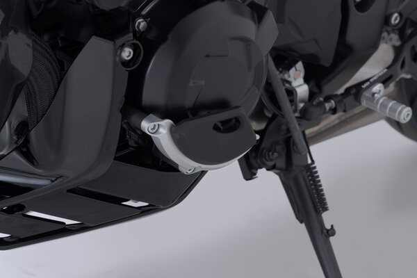 Protezione del coperchio del vano motore Nero/Argento. Kawasaki Z1100 (25-).