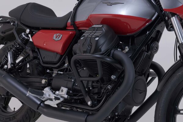 Barra di protezione motore Nero. Modelli Moto Guzzi V7/V9.