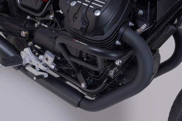 Barra di protezione motore Nero. Modelli Moto Guzzi V7/V9.