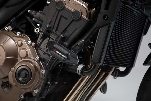 Kit tamponi di protezione per telaio Nero. Honda CB650R (18-).