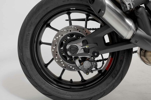 Kit de topes anticaidas para el eje trasero Negro. Modelos Ducati/KTM/Husqvarna, CFMoto 800MT.