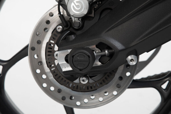 Roulettes de protection pour bras oscillant Noir. Yamaha XT1200Z Super Ténéré (10-).
