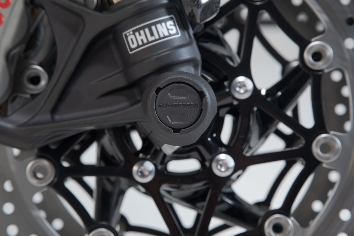 Protection axe de roue SW-MOTECH Roulettes de fourche Moto Guzzi V85TT  (18-21) Au Meilleur Prix