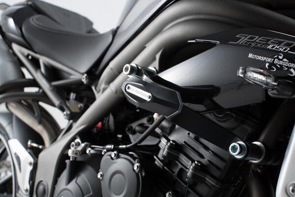 Kit tamponi di protezione per telaio Nero. Triumph Speed Triple 1050 (10-).