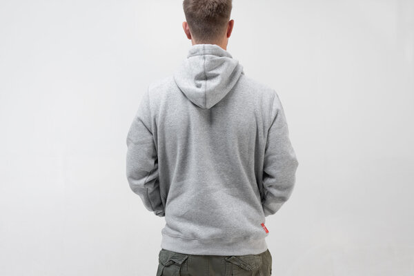 Felpa con cappuccio Street Line. Grigio. Unisex. Taglia XL.