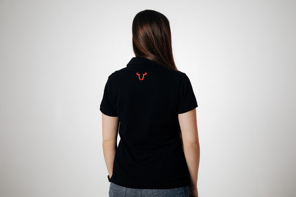 Polo team Core Line. Noir. Dames. Taille L.