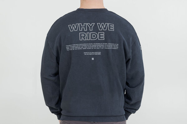 T-shirt à col rond – Riders Line Gris foncé. Optic Wash. Unisexe. Taille XL.